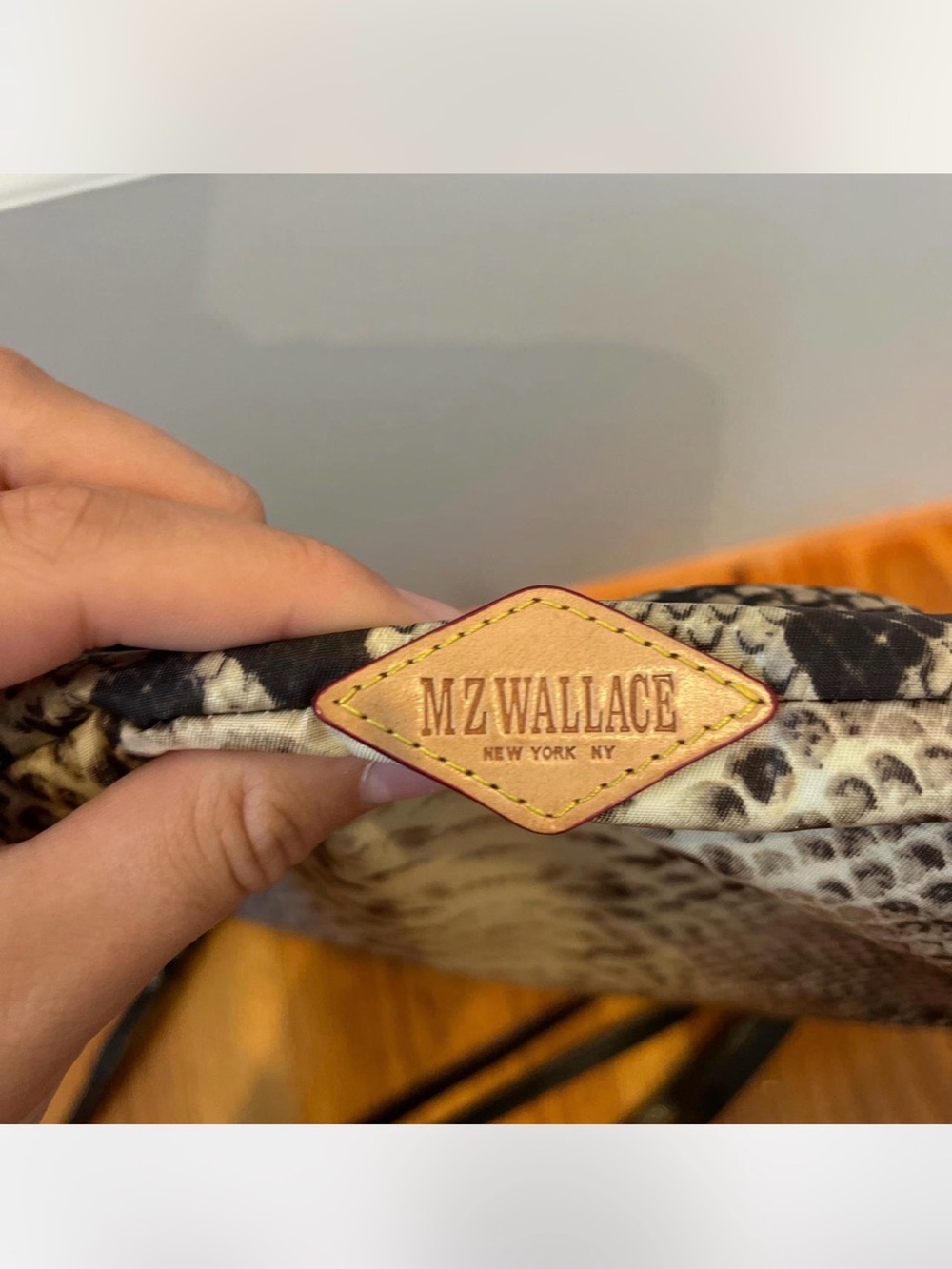 NWOT MZ Wallace  MIA Snake-Print Crossbody Bag in Beige and Black - Picture 12 of 16